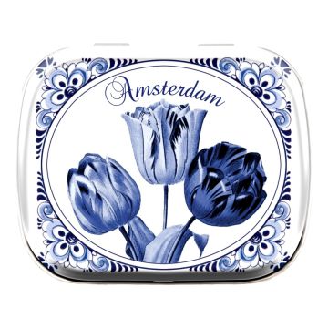 Peppermint in a tin Delft Blue Tulips