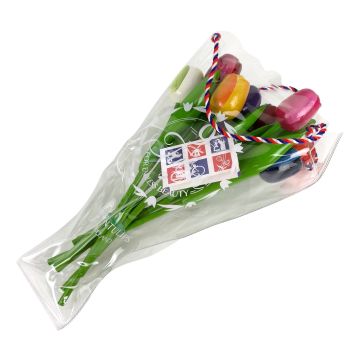 "Zeg het met bloemen" - 9 Grote tulpenboeket met cadeaukaartje, 34cm 
