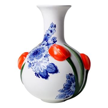 Bolvaas met 3D Tulpen 20 cm