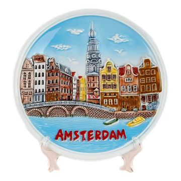 Wandbord Amsterdam Kleur - Keramiek - 15 cm (medium)