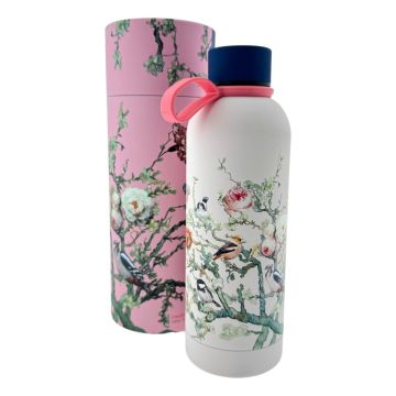 Waterfles Bosvogels Roze - Geschenkverpakking
