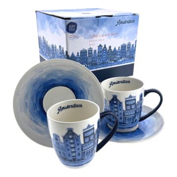 Amsterdam Koffie Kop en Schotel Set - 2 stuks