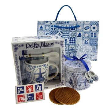 Cadeauset Klein Delfts Blauw – Mok en Stroopwafels