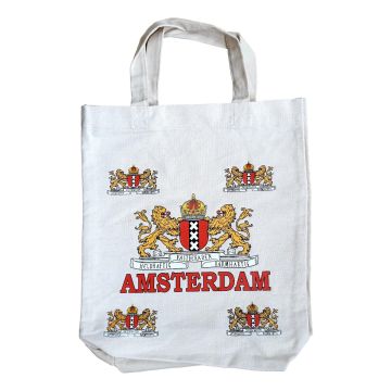 Stevige canvas tas Amsterdam Wapen, gekleurd