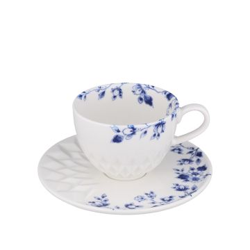 Cappuccinokop met Schotel Delfts Blauw – Blauw Vouw 170 ml
