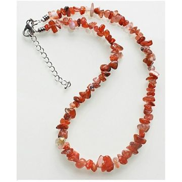 Ketting Carneool splitkralen, 44cm.