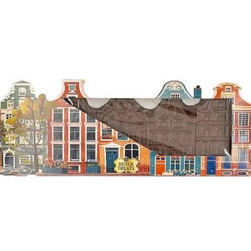 Chocolade reep met reliëf - Amsterdamse gevelhuizen (75g)