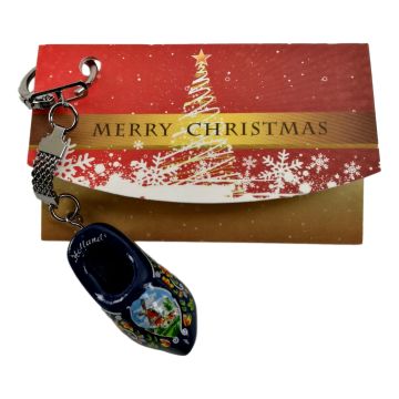 Cadeaukaartje "Merry Christmas" met sleutelhanger
