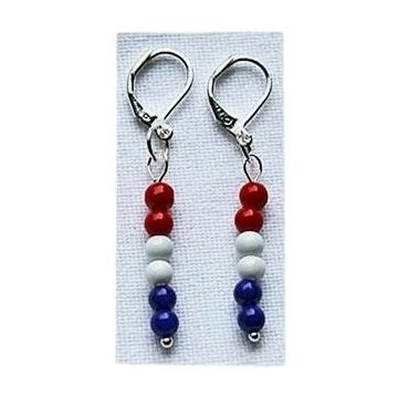Oorbellen rood, wit en blauw