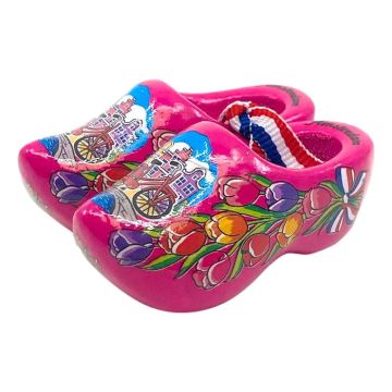 Set of wooden clogs Amsterdam 6 cm, Cyclamen