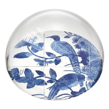 Paperweight Sphere Delft Blue Bird