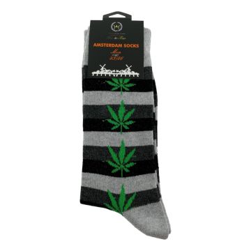 Heren Sokken "Amsterdam Cannabis" - Grijs 43/46