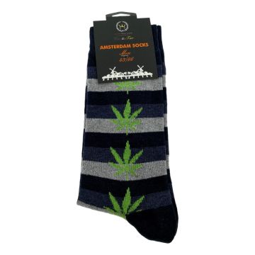 Heren Sokken "Amsterdam Cannabis" - Navy