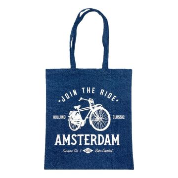 Denim Tas "Fiets Amsterdam"