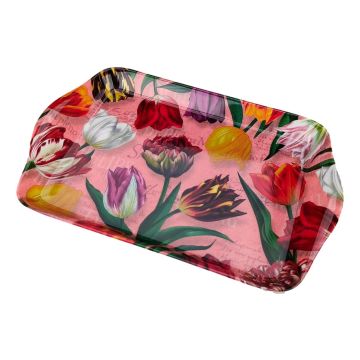 Dienblad 'pretty tulips' - roze (klein)