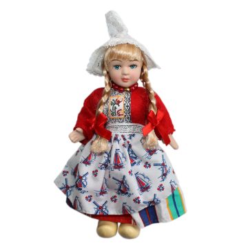 Klederdrachtpop meisje, 17cm