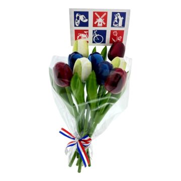 Nederlandse Vlag -  Tulpen boeket met cadeaukaartje 20cm 
