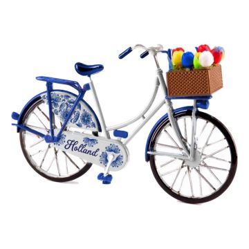 Fiets Delfts Blauwe met Tulpen - Klein