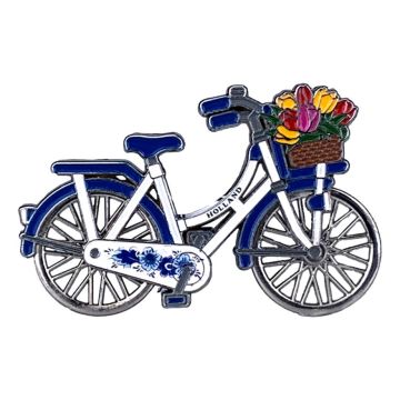 Magneet Metalen Fiets Draaiende Wielen Holland DB 9cm 