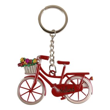 Sleutelhanger "Rode fiets met mand"  - Holland