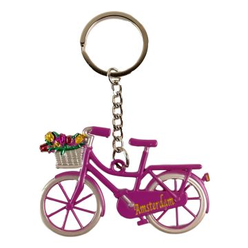 Sleutelhanger "Paarse Fiets' - Amsterdam