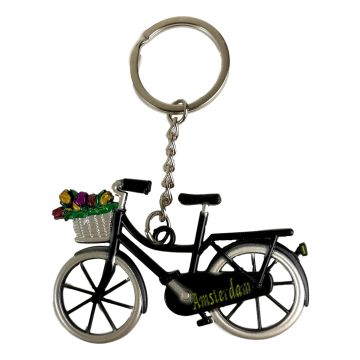 Sleutelhanger "zwarte fiets"  - Amsterdam