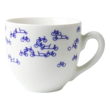 Koffiemok "Blauwe Fiets" set van 2
