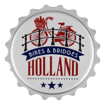 Bottle Opener Magnet Bicycle on Bridge