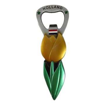 Metal bottle opener "Yellow Tulip"