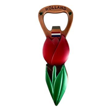 Metal bottle opener "Red Tulip"