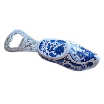 Wooden clog bottle opener Delft blue clog, 8 cm