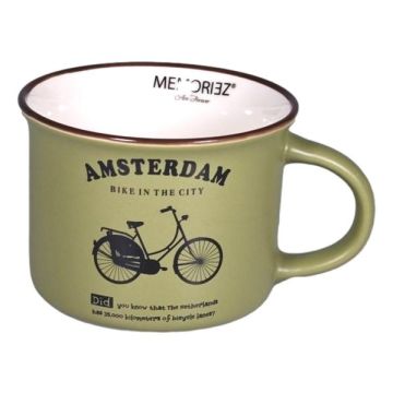 Mok Memoriez - Amsterdamse Fiets - Forest Green - Klein
