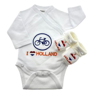 Baby romper cadeauset I Love Holland met Holland slofjes 