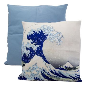 Kussensloop "The Great Wave, Hokusai" (45 cm x 45 cm) 