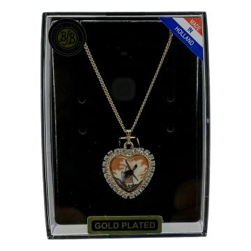 Ketting Goud "Hart met Landschap en Kristallen"