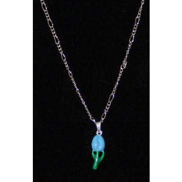 Halsketting met blauw tulpje 