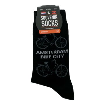Heren Sokken "Amsterdam Bike City - Zwart" - 40-46