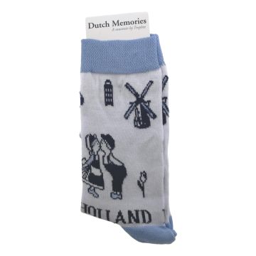 Heren Sokken "Kussend Paar Wit/Blauw" - 40-46