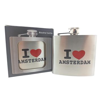 Heupfles "I Love Amsterdam"