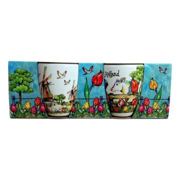 Cadeauset 2 Espresso koppen "Groetjes uit Holland"