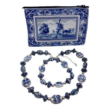 Sieradenset Delfts Blauw Hertogin met Tasje