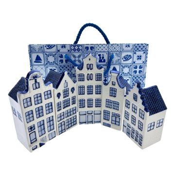 Cadeauset Setje Delfts Blauwe Keramieken Huisjes 