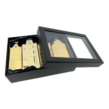 Gold-colored Canal Houses Set in Gift Box
