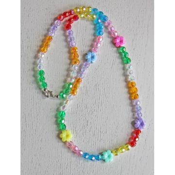 Ketting facetgeslepen acryl kralen