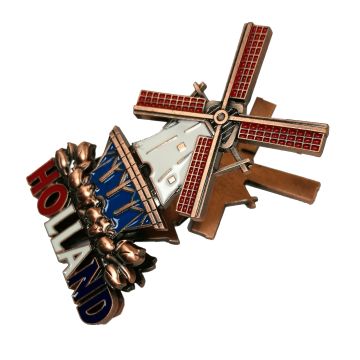 Magneetclip "molen Holland" - koper