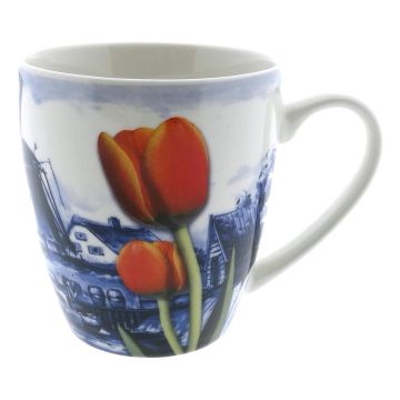 Mok molen met rode tulp, klein
