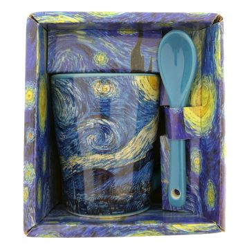 Mok Sterrennacht + Lepel Cadeauverpakking 75ml - Vincent Van Gogh