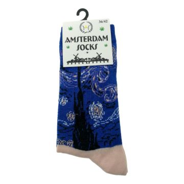 Dames Sokken "Van Gogh - Sterrennacht" - Roze 36-42