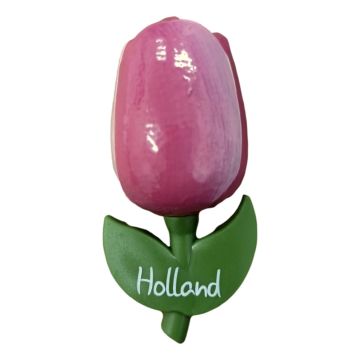 Tulip magnet "Pink with white", 10 cm