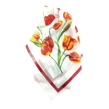 Sjaal tulp allover, wit